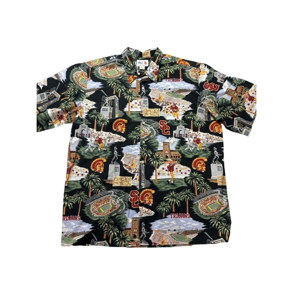Reyn Spooner USC Trojans Hawaiian Shirt Men’s XXL Football Campus Aloha